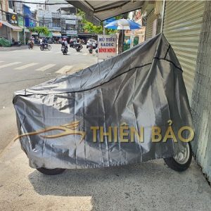 Áo Trùm Xe Máy - Vải Xám Đen Thông Dụng